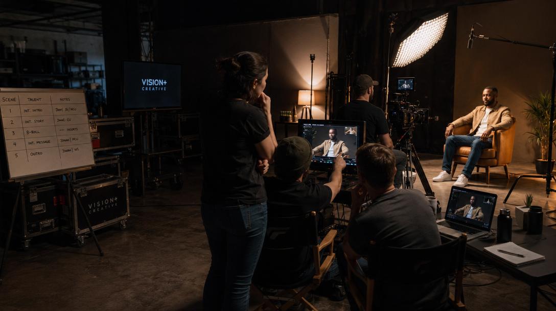 Content production day setup for executives and founders